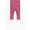 Ribbed Leggings, Burgundy - Leggings - 2
