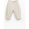 Pointelle Jersey Pants, Beige - Pants - 1 - thumbnail