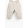 Pointelle Jersey Pants, Beige - Pants - 2 - thumbnail