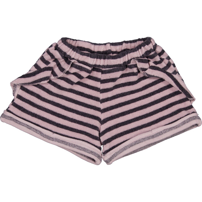 Striped Shorts, Mauve Pink and Black