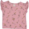 All-Over Sea Theme Print Ruffle Shoulder T-Shirt, Pink - T-Shirts - 2