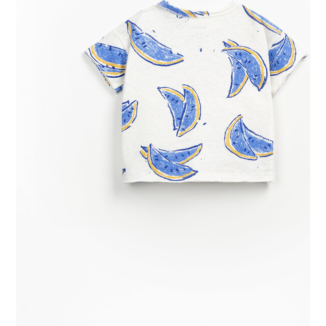Baby Watermelon Print Tee, White - T-Shirts - 2