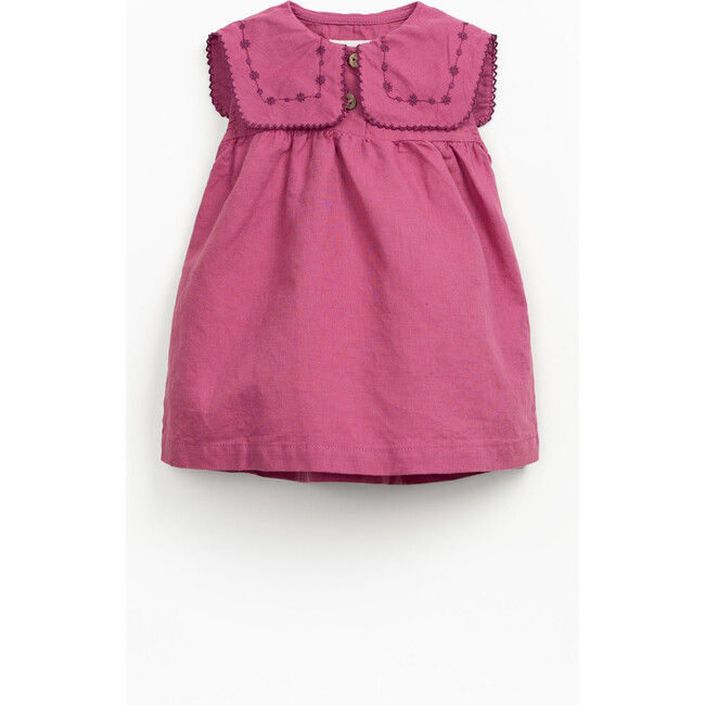 Embroidered Dress, Burgundy - Dresses - 1