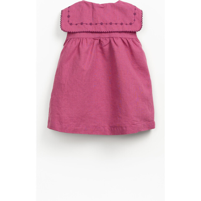 Embroidered Dress, Burgundy - Dresses - 2