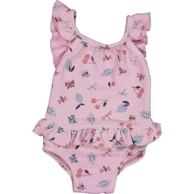 Ruffled One Piece, Mauve Pink - One Pieces - 1