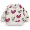 Baby Abstract Heart Print Sweatshirt, Cream - Sweatshirts - 1 - thumbnail
