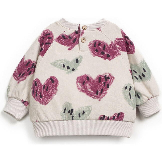 Baby Abstract Heart Print Sweatshirt, Cream - Sweatshirts - 2