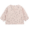 Floral Print Henley Neck Long Sleeve 2-Front Button T-Shirt, Baby Pink - T-Shirts - 2