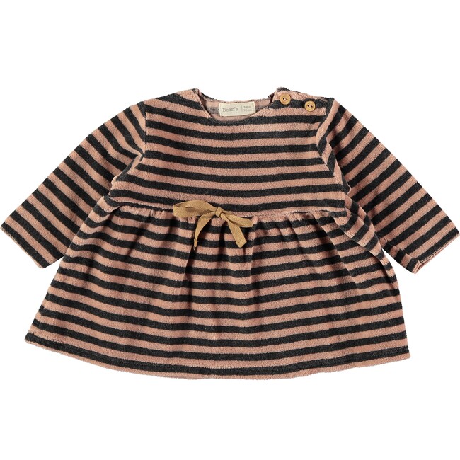 Striped Dress, Pink and Black - Dresses - 1