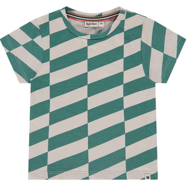 T-Shirt, Green/Cream