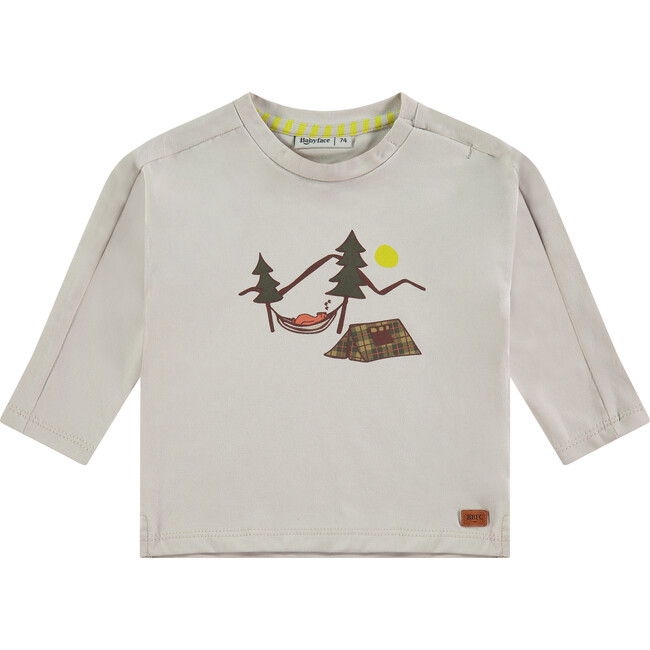 Long Sleeve T-Shirt, Ivory Print