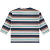 Long Sleeve T-Shirt, Blue Multi Stripes - T-Shirts - 2 - thumbnail