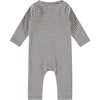 Striped Long Sleeved Jumpsuit, Ebony - Rompers - 2