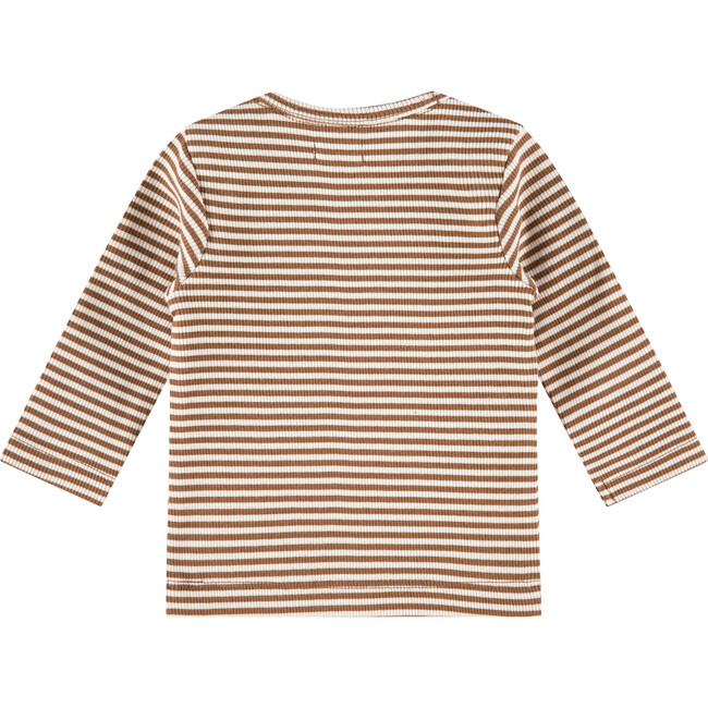 Striped Long Sleeved Tee, Chocolate - T-Shirts - 2
