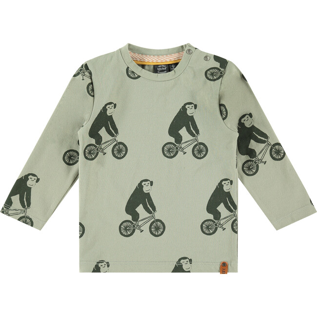 Monkey Long Sleeved Tee, Faded Green