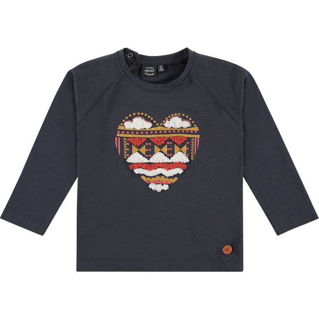 Heart Long Sleeved Tee, Blue Sea