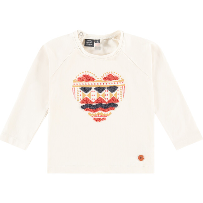 Heart Long Sleeved Tee, Ivory