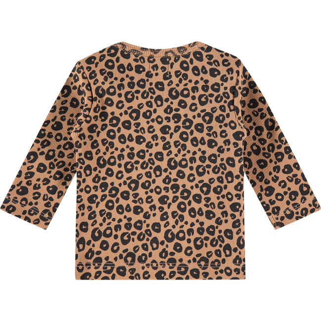 Leopard Long Sleeved Tee, Brown - T-Shirts - 2