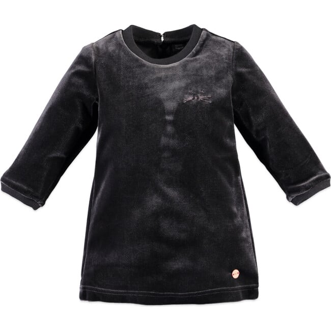 Long Sleeve Velvet Dress, Antra Grey