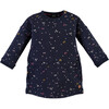 Flutter Print Dress, Navy - Dresses - 1 - thumbnail