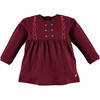 Graphic Print Tunic, Dark Ruby - Shirts - 1 - thumbnail