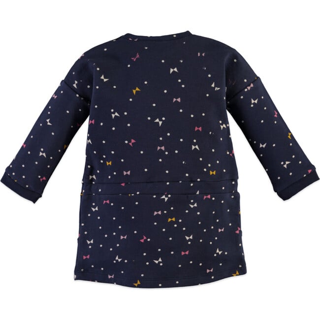 Flutter Print Dress, Navy