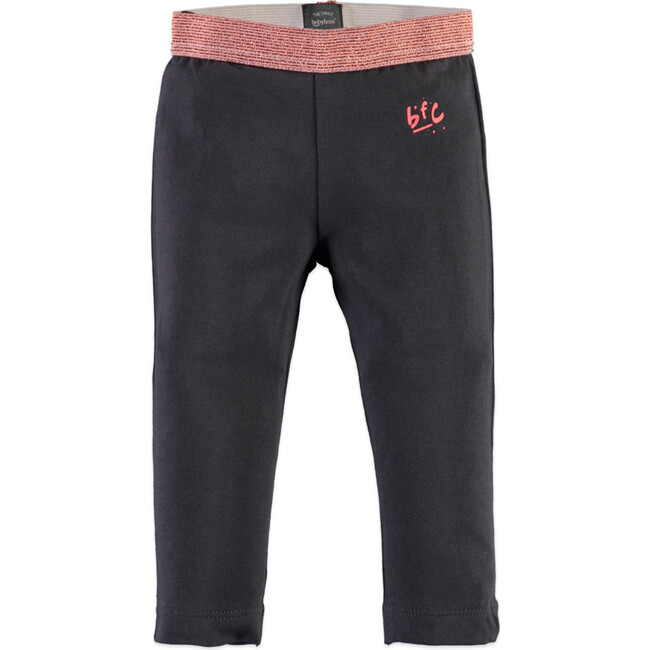 Contrast Waistband Legging, Antra Grey & Pink