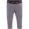 Striped Contrast Waistband Legging, Pink & Navy - Leggings - 1 - thumbnail