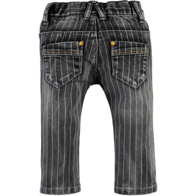 Classic Pinstripe Denim Pants, Grey - Jeans - 2