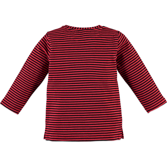 Striped Long Sleeve Tee Shirt, Cayenne - T-Shirts - 2