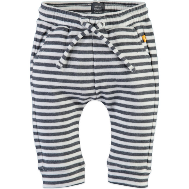 Striped Drawstring Waist Sweatpants, Shadow - Sweatpants - 1