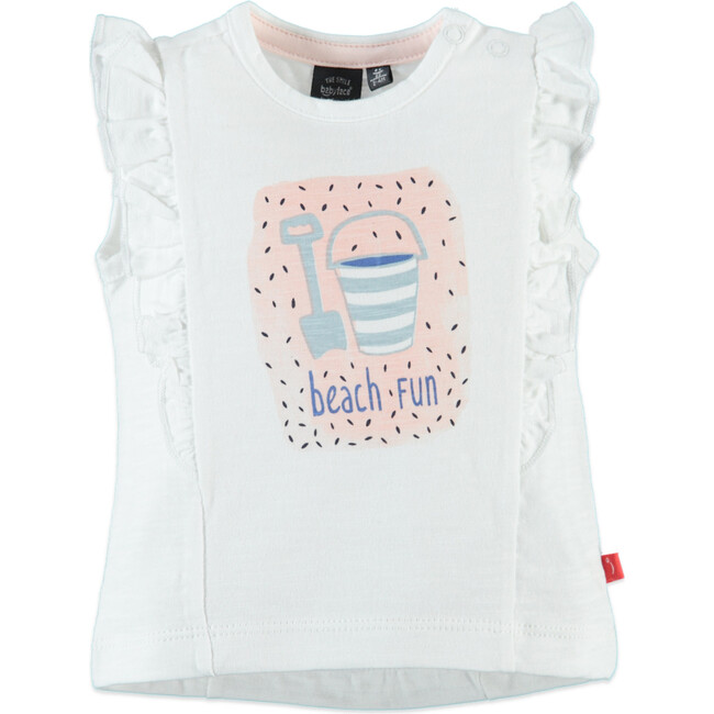 Beach Fun Sleeveless Tee, White