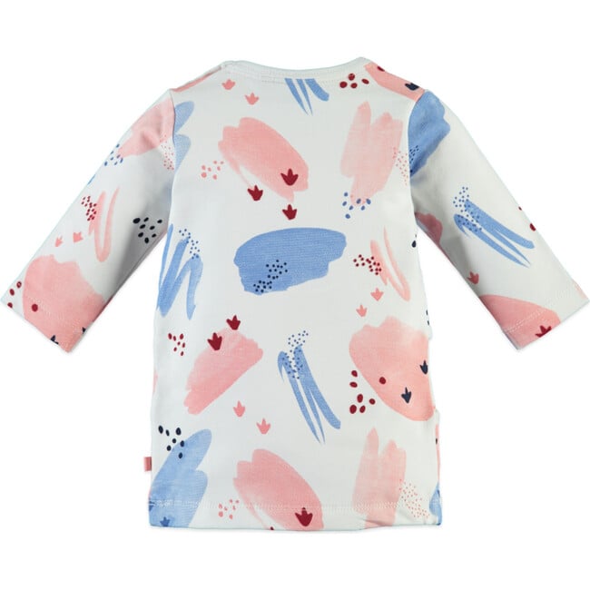 Abstract Print Long Sleeve Dress, Cream And Multicolors