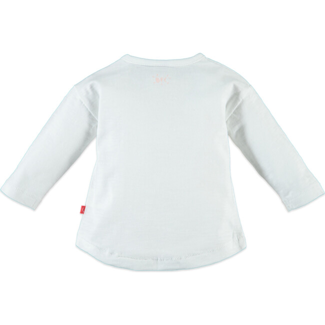 At the Beach Print Long Sleeve Tee Shirt, White And Multicolors - T-Shirts - 2