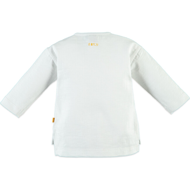 Nature Theme Print Long Sleeve Tee Shirt, White Cream - T-Shirts - 2