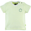 Striped Short Sleeve Tee Shirt, Neon Yellow - T-Shirts - 1 - thumbnail