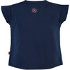 "Sunny Day" Print Short Ruffled Sleeve Tee Shirt, Midnight Blue - T-Shirts - 2