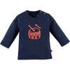 Drum Long Sleeve Tee, Indigo - T-Shirts - 1 - thumbnail