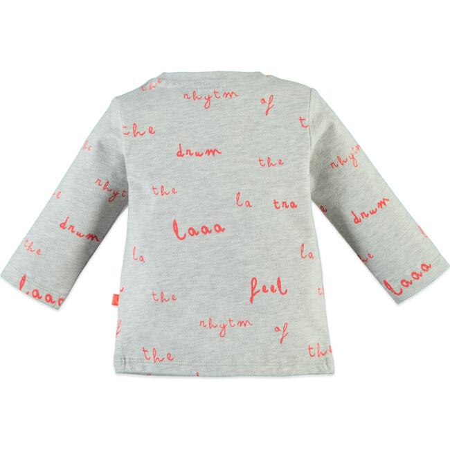 "Feel the Rhythm" All-Over Print Long Sleeve Tee Shirt, Cool Grey - T-Shirts - 2