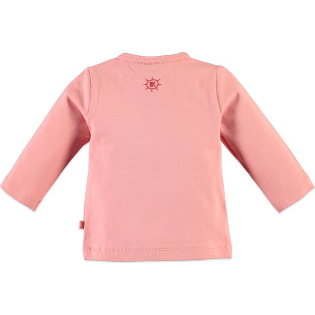 Monochromatic Playground Print Long Sleeve Tee Shirt, Peachy Pink