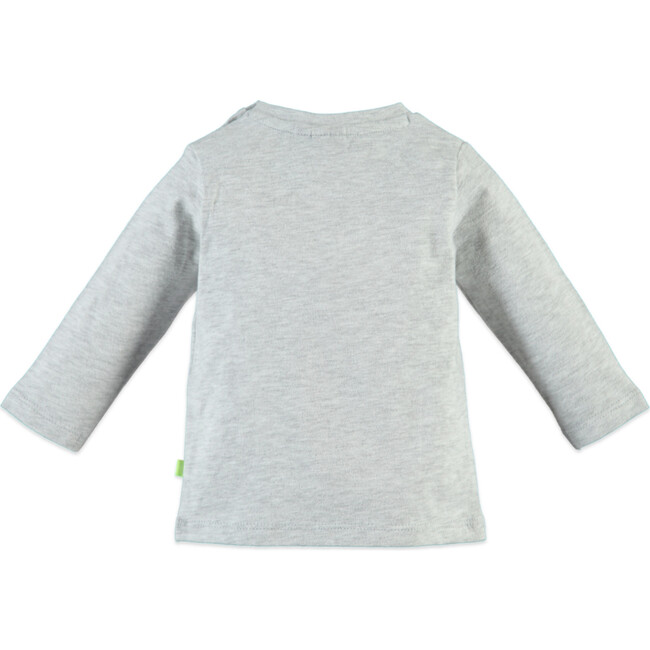House Print Long Sleeve Tee Shirt, Light Grey - T-Shirts - 2