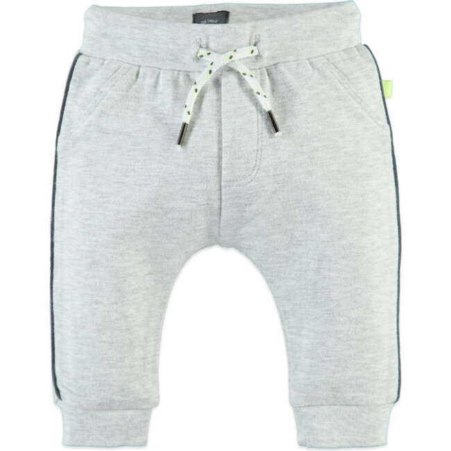 Contrast Stripe Panel Sweatpants, Light Grey - Sweatpants - 1