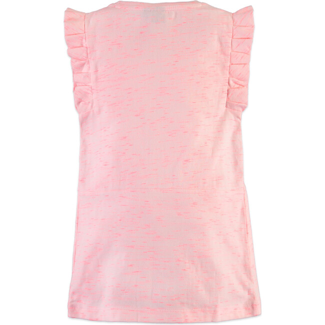 Short Ruffled Cap Sleeve Dress, Neon Pink