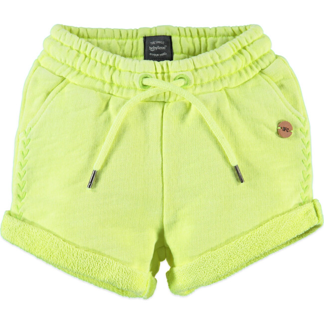 2-Pocket Drawstring Sweatshorts, Neon Yellow