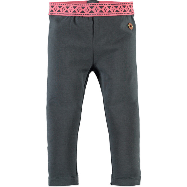 Abstract Pattern Waistband Legging, Grey