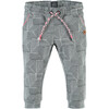 Abstract Geometric Print Drawstring Waistband Joggers, Grey - Sweatpants - 1 - thumbnail