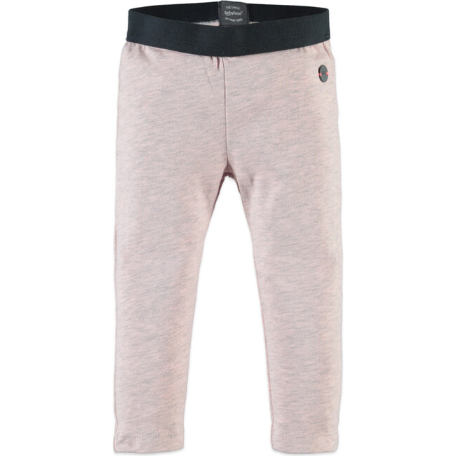 Contrast Tone Waistband Legging, Chalk Pink And Charcoal - Leggings - 1