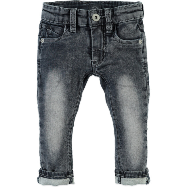 Classic Silhouette Denim Pants, Grey Blue