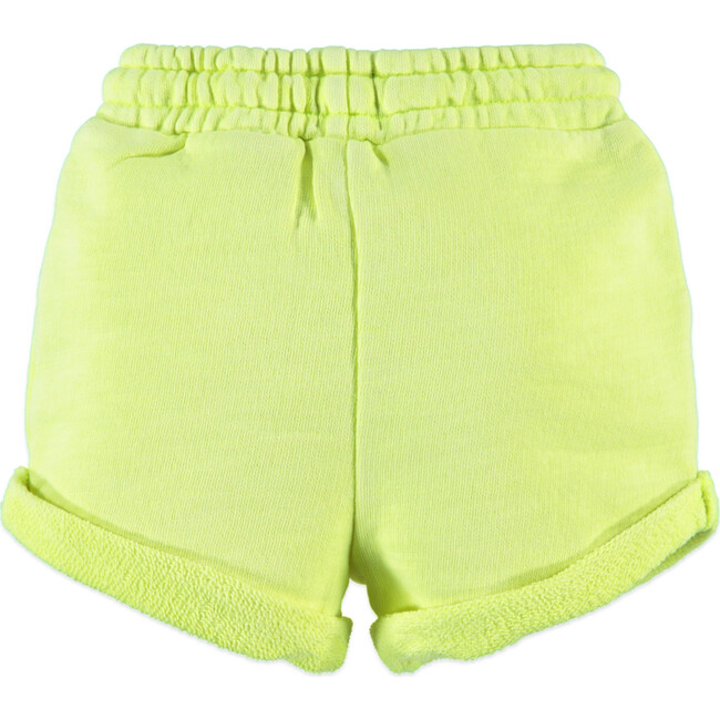 2-Pocket Drawstring Sweatshorts, Neon Yellow