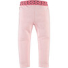 Abstract Waistband Legging, Baby Pink And Dark Pink - Leggings - 2